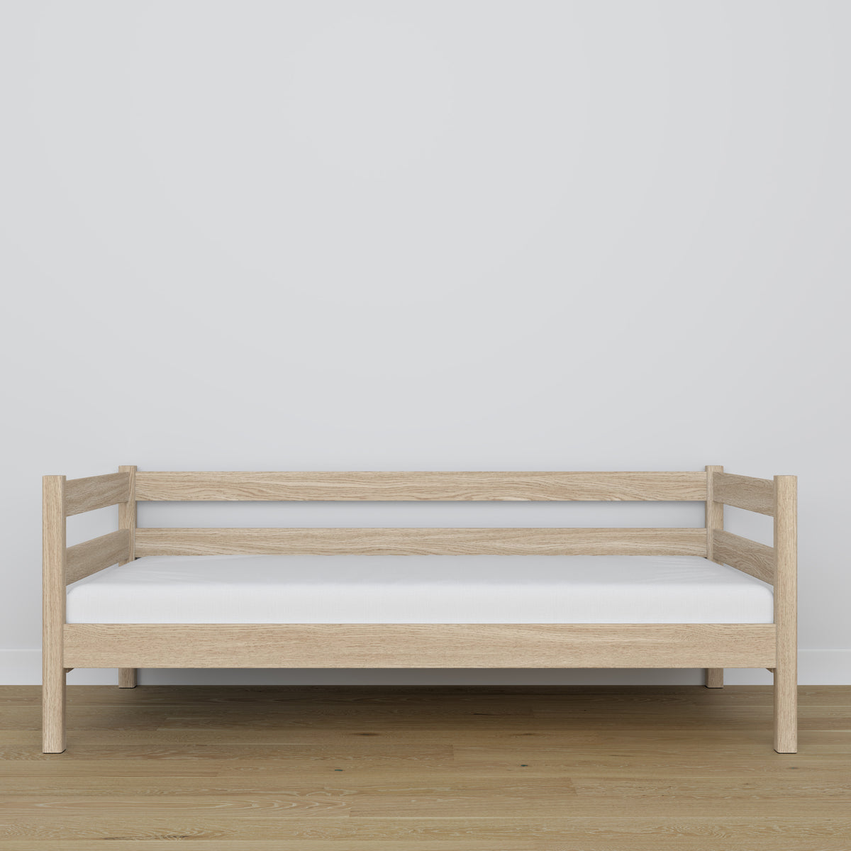 Ąžuolinė sofa-lova, balintas ąžuolas - medžio detalės ir sandūros, Nizio Home