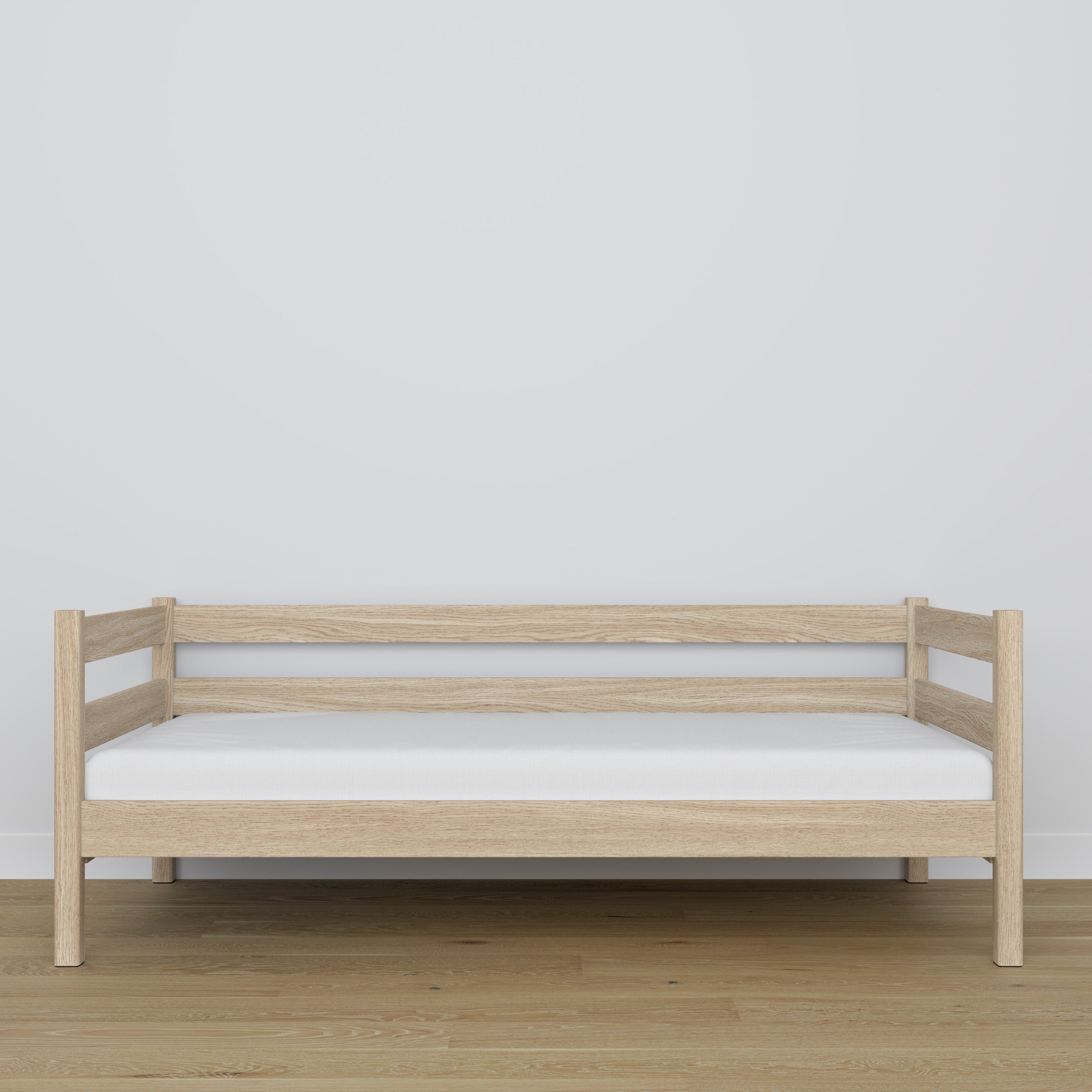 Ąžuolinė sofa-lova, balintas ąžuolas - medžio detalės ir sandūros, Nizio Home