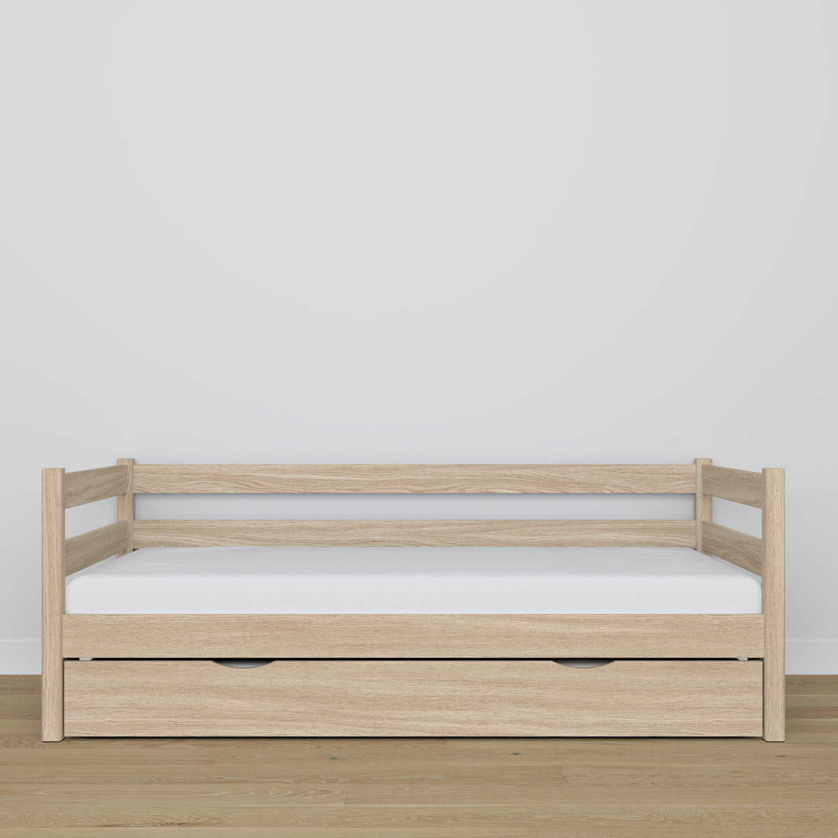 Sofa-lova su stalčiu balinto ąžuolo čiužiniui iš ąžuolo - išmatavimai, Nizio