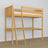 Natural Pine Wooden Loft Bed with Desk – Ladder and Safety Rail