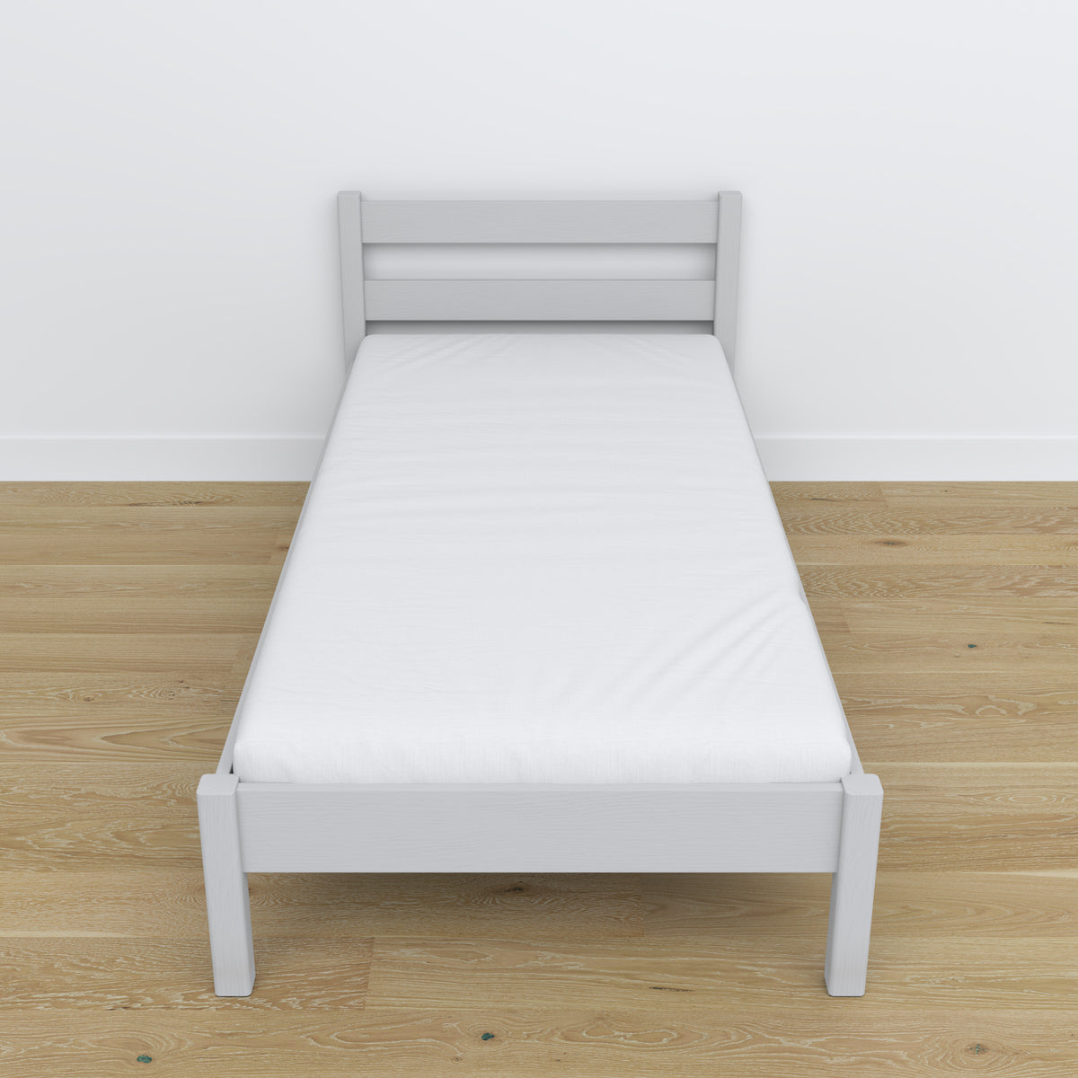 Pilka medinė lova – matmenys ir schema, Nizio Home