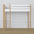 Loft bed white/oak – wooden ladder and safety rail, Nizio Home