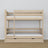Bunk bed in bleached oak - oak frame with slats, side view