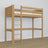 Natural Oak Loft Bed – Free Space Under the Sleeping Area, Nizio
