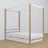 Bed white/oak canopy bed – drawer for an extra mattress, wooden