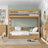 Natural Oak Bunk Bed for Children – Mattress Drawer, Oak, Nizio