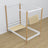 Wooden canopy bed white-oak – scandi child’s room arrangement