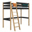 Black and Oak Wooden Loft Bed – Children’s Room, Solid Wood, Scandi Style