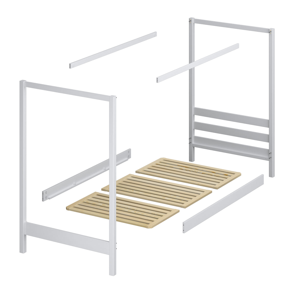 Bleached Oak Canopy Bed – Oak Joints, Close-up, Nizio Home