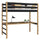 Black and Oak Wooden Loft Bed with Desk – Children’s Room, Scandi Nizio
