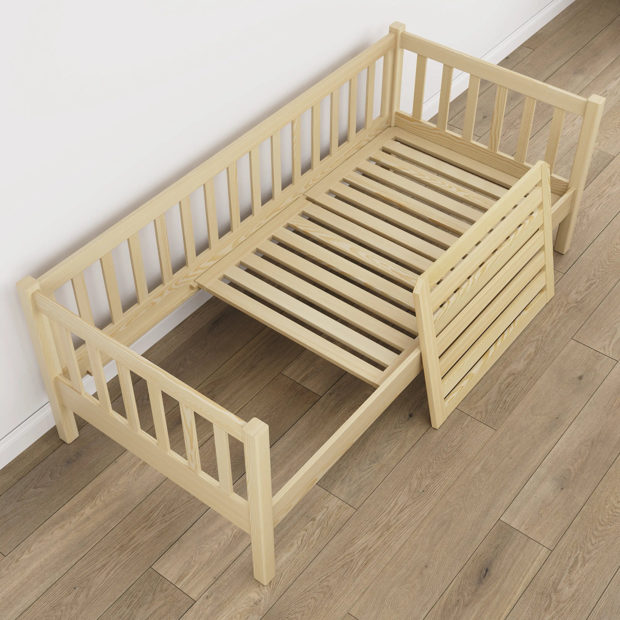Medinė sofa-lova, bespalvė pušis - medžio detalės ir sandūros, Nizio Home