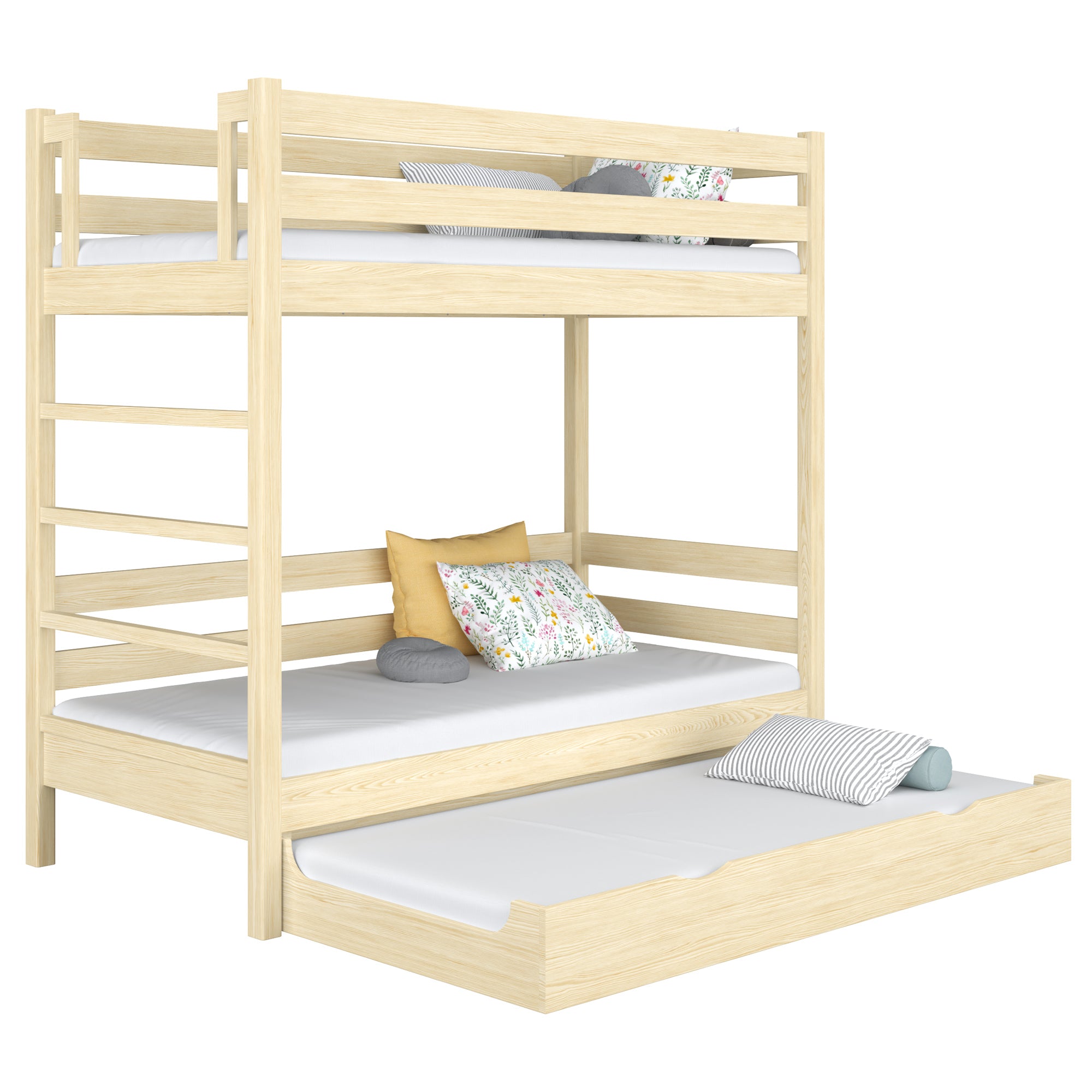 Clear Pine Wooden Bunk Bed with Mattress Drawer – Scandi Children’s Room