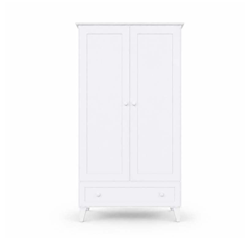 Medinė spinta 2D1S Scandi balta