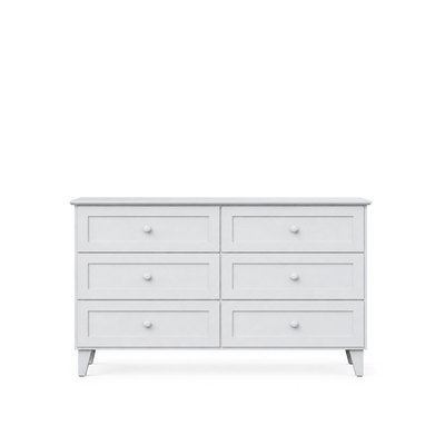 Komoda z 6 szufladami drewniane popielaty 154 cm – sypialnia, styl skandynawski