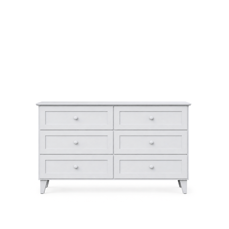 Komoda z 6 szufladami drewniane popielaty 154 cm – sypialnia, styl skandynawski